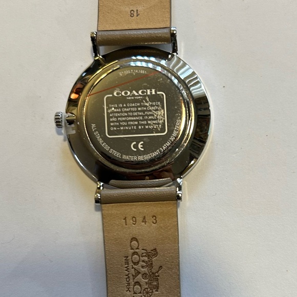 Coach Perry Watch With 36mm Face With Large Bronze Tone Flower & Leather Band - Picture 3 of 5